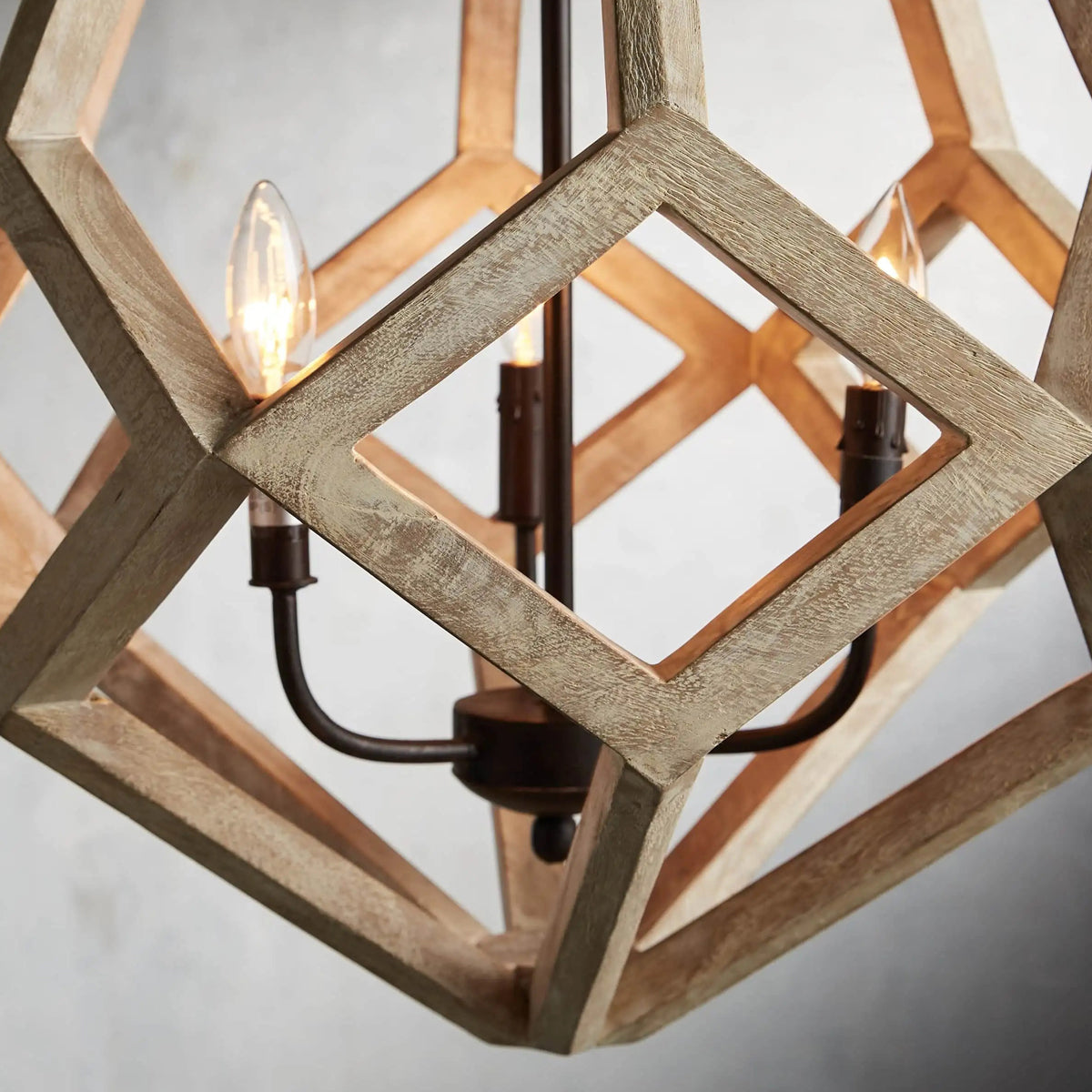 Sylvester Wooden Prism Chandelier in Natural