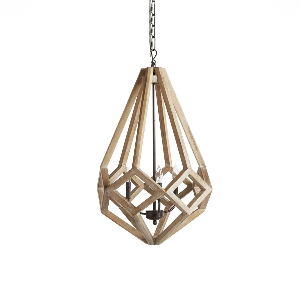 Sylvester Wooden Prism Chandelier in Natural