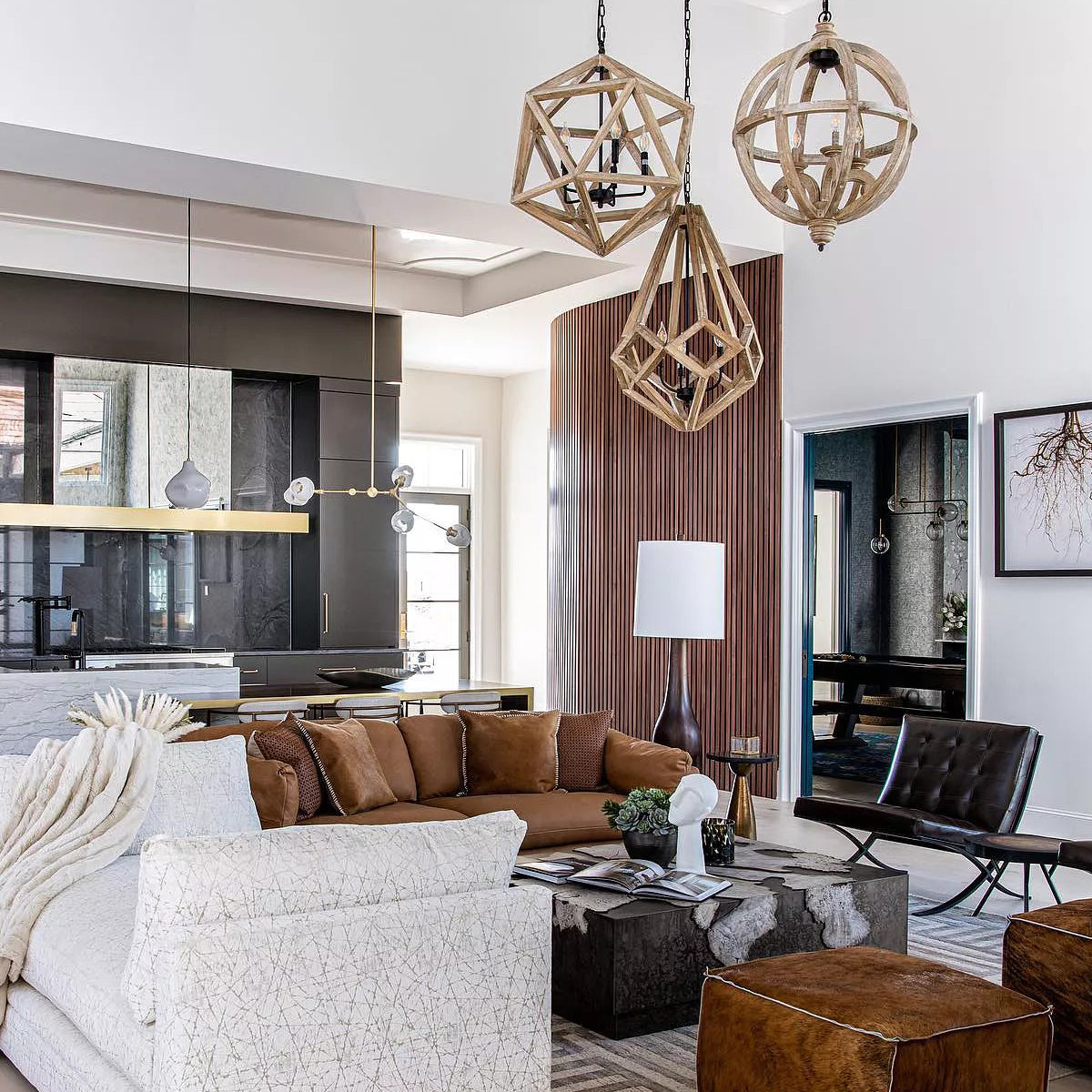 Sylvester Wooden Prism Chandelier in Natural